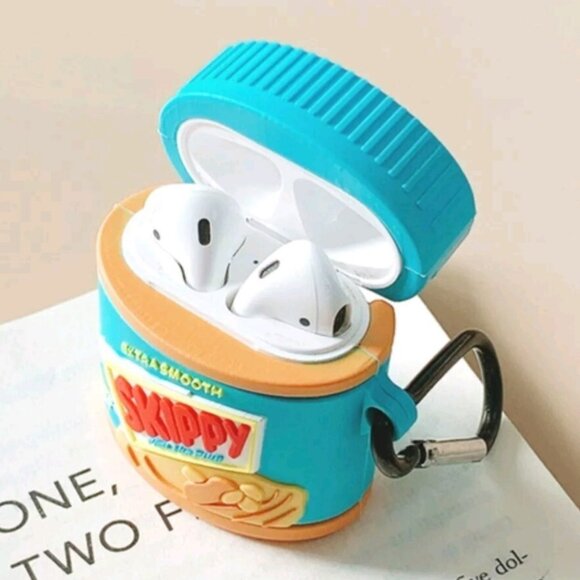 Airpods Pro Case Skippy Peanut Butter 3D Silicone w Clip Soft Cover 2.5"x0.75" - Picture 1 of 13